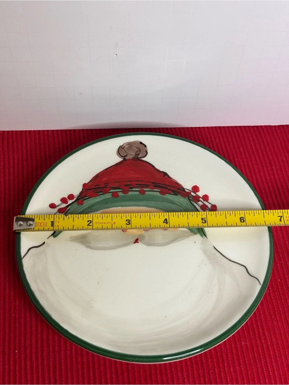 Curtrer Old St. Nick Plate- Red & Green. Made in Italy